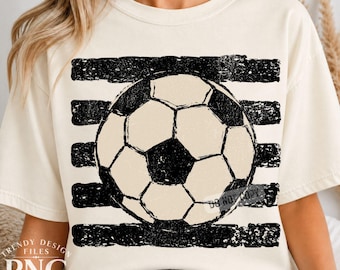 Soccer Stripes PNG Preppy Shirt Design Trendy Black Soccer Mom Distressed Sublimation Graphic