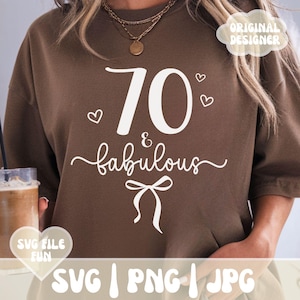 70º aniversário SVG, 70º aniversário camisetas SVG, 70º aniversário feminino mãe, É meu aniversário menina laço camisa design aniversário cartão png sublimação