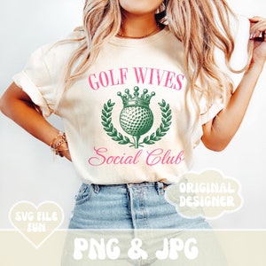 Golf Shirt Png, Golf Png, Golf Wives Social Club PNG, Golf Club PNG, Sublimação de design estético moderno de golfe