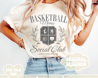 Basketball Moms Social Club SVG, Basketball Mama PNG, Basketball Mom PNG, Sport Mom Shirt Design Png, laut und stolz, trendige Sublimation