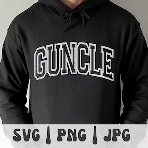 Guncle SVG, Gay oom, Guncle PNG, oom Svg, nieuwe oom, oom clipart, Cricut gesneden bestand, College Varsity brief shirt print sublimatie