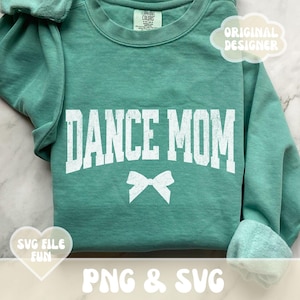 Tanz-Mama SVG-Dateien, Tanz-Team Mama PNG, Ballett Mama zwar, Tanz-comp svg, trendiges Distressed Shirt-Design weiß kokett Bogen Print Sublimation