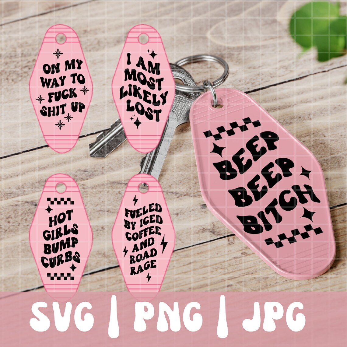 Motel Keychain SVG Bundle, Motel Keychain PNG, Retro Keychain Svg ...