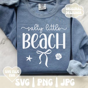 Salty Little Beach SVG, Stay Salty SVG, Beach Vacation SVG, Summertime Bow Svg, Beach Vibes Png, Beach Quotes Design File, Print Sublimation