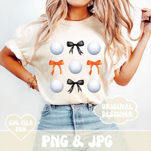 かわいいゴルフシャツ PNG、黒とオレンジのリボン PNG、コケットゴルフリボン PNG、ゴルフチーム PNG、ゴルフカートのトレンディな美的ゴルフデザイン昇華