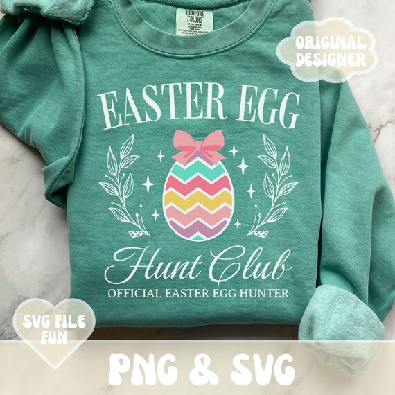 Easter Egg Hunt Club SVG, Retro Easter Shirt SVG, Girly Easter PNG, Easter Vibes Png, Social Club Png, Easter Egg Hunter Print Sublimation