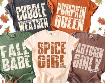 Fall PNG Bundle Trendy Autumn Shirt Designs, Cozy Pumpkin Season Quotes Fall Babe Print Sublimation