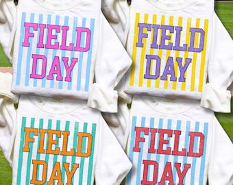 Field Day PNG Design Bundle Trendy Retro Striped Shirt Design Print Sublimation