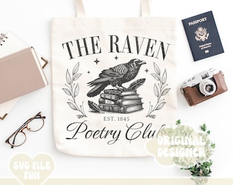 Edgar Allan Poe PNG, Dark Academia PNG, Trendy Halloween Png, Spooky Season Png, Retro Bookish Png, Fall Png, Poetry Club Shirt Design File