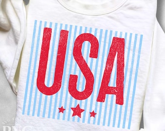 USA PNG Striped Shirt Design, 4th of July Graphic, United States of America 250th Anniversary  Print Sublimation