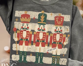 Nutcracker Stripes PNG, Distressed Holiday Shirt Design, Trendy Mom Sweatshirt Graphic Vintage Christmas Print Sublimation