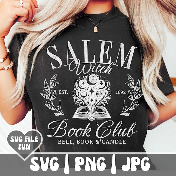 Salem Witch SVG, Trendy Halloween Png, Spooky Season PNG, Retro Halloween Svg, Bookish Png, Fall Png, Salem Witch Book Club Png, Reader Png