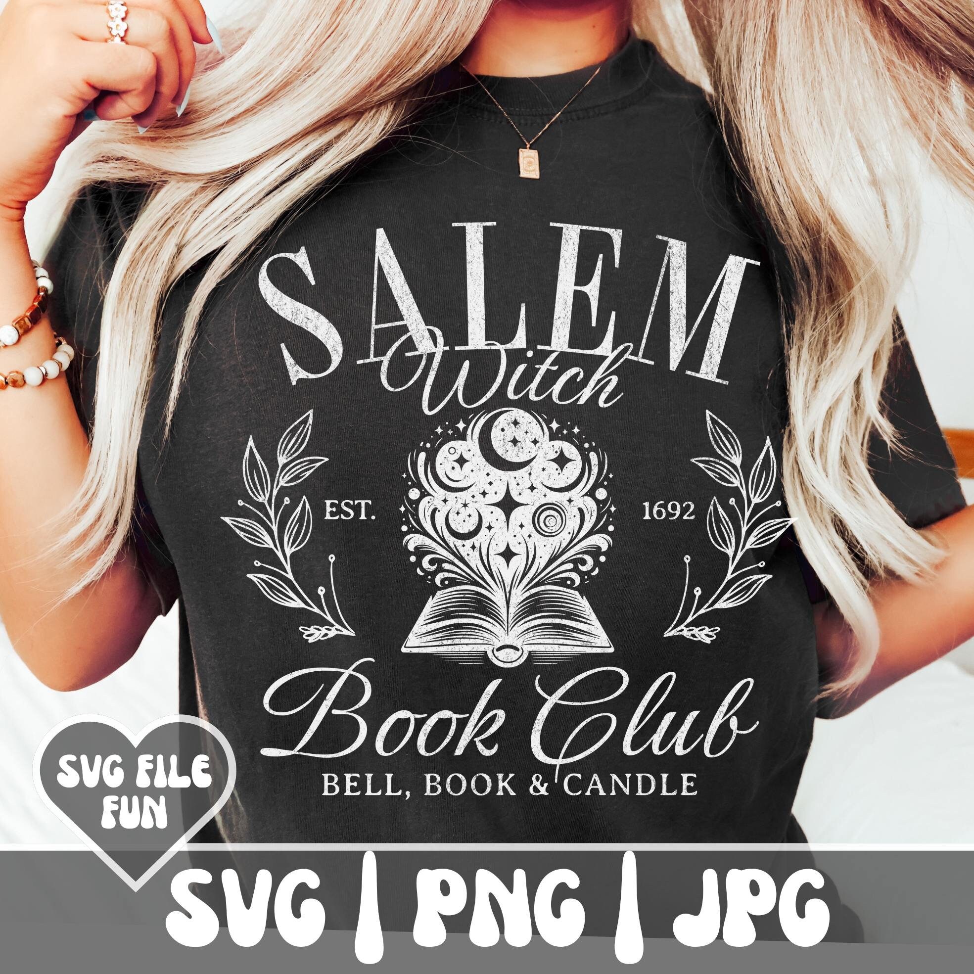 Salem Witch SVG, Trendy Halloween Png, Spooky Season PNG, Retro Halloween Svg, Bookish Png, Fall Png, Salem Witch Book Club Png, Reader Png