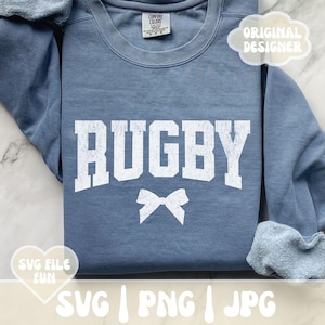 Rugby SVG, SVG fille de rugby, fichier PNG de rugby féminin, conception de chemise noeud de rugby, rugby maman Svg, joueur de rugby impression sublimation téléchargement numérique