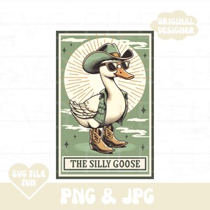 Archivo PNG de Silly Goose, Carta del Tarot Esqueleto de Silly Goose PNG, PNG de Sarcastic Goose, Archivo de sublimación de impresión de diseño de camiseta de moda "On the Loose"
