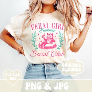Wildes Mädchen Sommer Png, Opossum Png, Social Club Png, Sommer Vibes Png, Preppy Sommer Pool Babe Shirt Design Sublimation Sommer Einkaufstasche Png