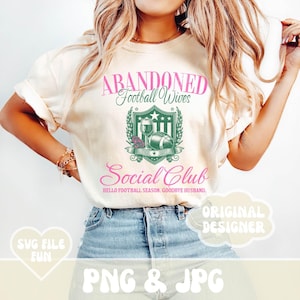 Fußball Frau Shirt PNG, verlassener Fußball Frauen Social Club PNG Trendy Ästhetische Pink Grün Shirt Design Sublimationsdatei Digitaler Download