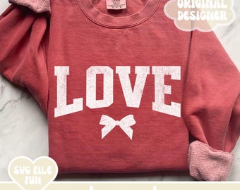 Love SVG, Valentine SVG Files, Valentine Keychain SVG, Valentine Day Svg Coquette Valentines Day Bow Png White Trendy Shirt Sublimation File