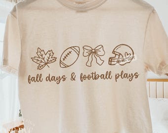 Football Mom PNG SVG Coquette Shirt Design, Fall Days & Football Plays Senior Football Mama Trendy Distressed Sublimation Graphic