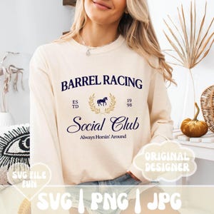 Barrel Racing SVG, Barrel Racing PNG, Barrel Racing Social Club PNG, Barrel Racing Mom, Equestrian Png, Rodeo Png, Retro Print Sublimation