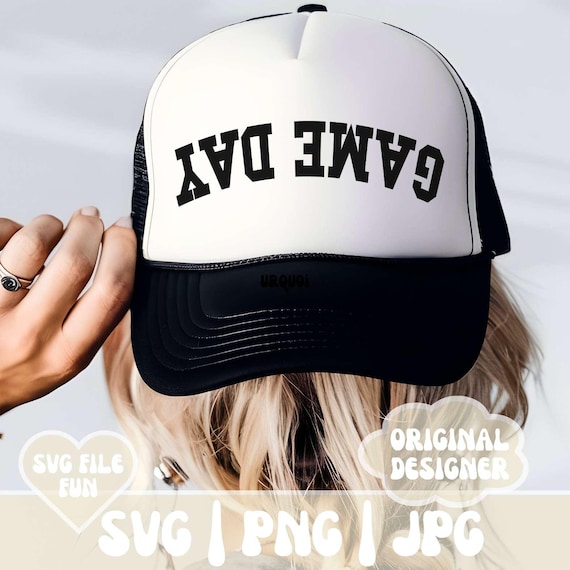 Game Day SVG, Upside Down Hat SVG, Trucker Hat Design SVG, Game Day Vibes Svg, Football Season Svg, Football Png, Trendy Sublimation File