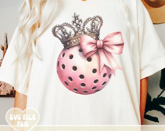 Coquette Pickleball PNG, Pink Pickleball Graphic, Girly Pickleball Shirt Design PNG, Summertime Png, Trendy Aesthetic Shirt Sublimation