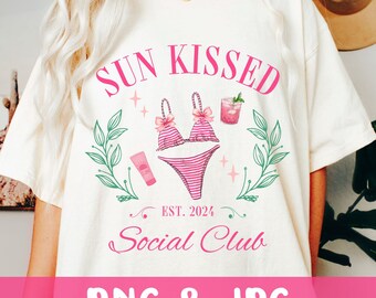 Sunkissed PNG, Sunkissed Shirt PNG, Spring Break PNG, Summer Time png, Summer Vibes Png, Sunkissed Social Club Png Print Sublimation