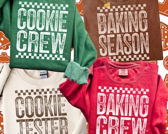 Retro Christmas Baking PNG, Holiday Cookie Baking Crew, Trendy Christmas PNG Apron Designs, Christmas Cookie Tester Shirt Design Sublimation