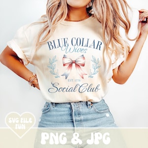 Blue Collar Social Club PNG, Blue Collar Wife PNG, Blue Collar PNG, Esposa de caminhoneiro, Esposa de encanador, Design de camisa da moda para esposa de construção