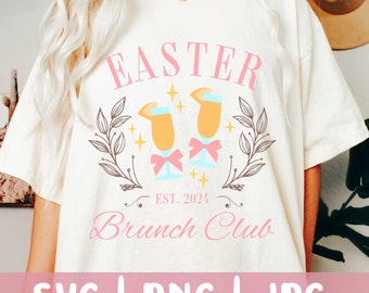 Easter Brunch Club SVG, Retro Easter SVG, Girly Easter PNG, Retro Easter Png, Groovy Easter Png, Easter Vibes Png, Social Club Png