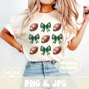 Kokette Fußball Png, Fußball Mama Png, Benutzerdefinierte Schulfarben Png, Grüne Schleife Png, Fußbälle und Bögen, Schulstolz Trendy Herbst Shirt Design