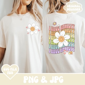 Mental Health Awareness png, ik heb angst png-bestanden voor sublimatie voor- en achterkant, sociale angst, retro png, trendy png-esthetiek