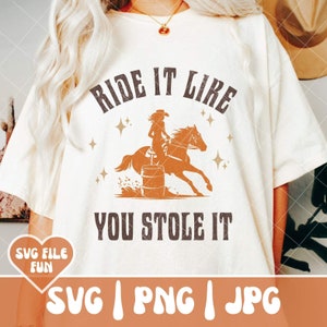 Barrel Racing SVG, Barrel Racing PNG, Barrel Racer Svg, Ride It Like You Stole It, Barrel Racing Mom, Equestrian Svg Retro Print Sublimatie