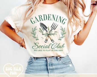 Gardening Social Club PNG, Gardening PNG, Gardening Tools Cottagecore Shirt Png, Grandmas Garden png, Retro Print Sublimation