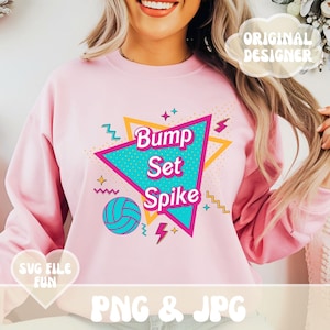 Volley-ball PNG, chemise de volley-ball rose des années 90 Design PNG, tendance chemise rétro esthétique design bosse ensemble pointes impression sublimation téléchargement numérique