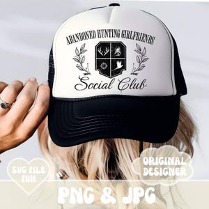 Novia cazadora PNG, diseño de sombrero de novia cazadora PNG, club social de novias cazadoras abandonadas PNG, descarga de archivo de sublimación de moda
