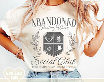 Shirt jachtvrouw PNG, verlaten jachtvrouw Social Club PNG, trendy esthetisch shirtontwerp sublimatiebestand digitale download