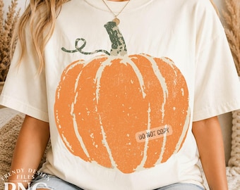 Rustic Pumpkin PNG Preppy Fall Vibes Shirt Design Trendy Distressed Autumn Sublimation Graphic