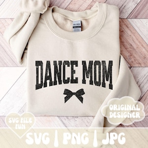 Tanz-Mama SVG-Dateien, Tanz-Team Mama PNG, Ballett Mama zwarte Schmuck, Tanz Comp svg, trendiges Distressed Shirt Design Kokette Bogen Print Sublimation