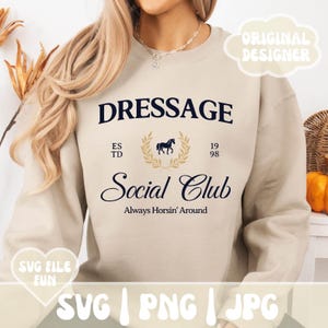 Cheval de dressage SVG, cheval de dressage PNG, dressage Social Club PNG, Svg de concours hippique, Png équestre, Svg équin, fichier de conception par sublimation d'impression