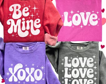 Liebe SVG, XOXO SVG, Valentinstag Valentinstag Shirt, Retro Valentinstag White Be Mine Trendy Shirt Print Sublimationsdatei