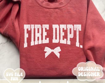 Feuerwehrmann SVG Download Feuerwehrmann SVG, Frau Feuerwehrmann PNG, Feuerwehrmann SVG, trendiges Schleifen-Shirt-Design, weiß, Druck Sublimationsdatei