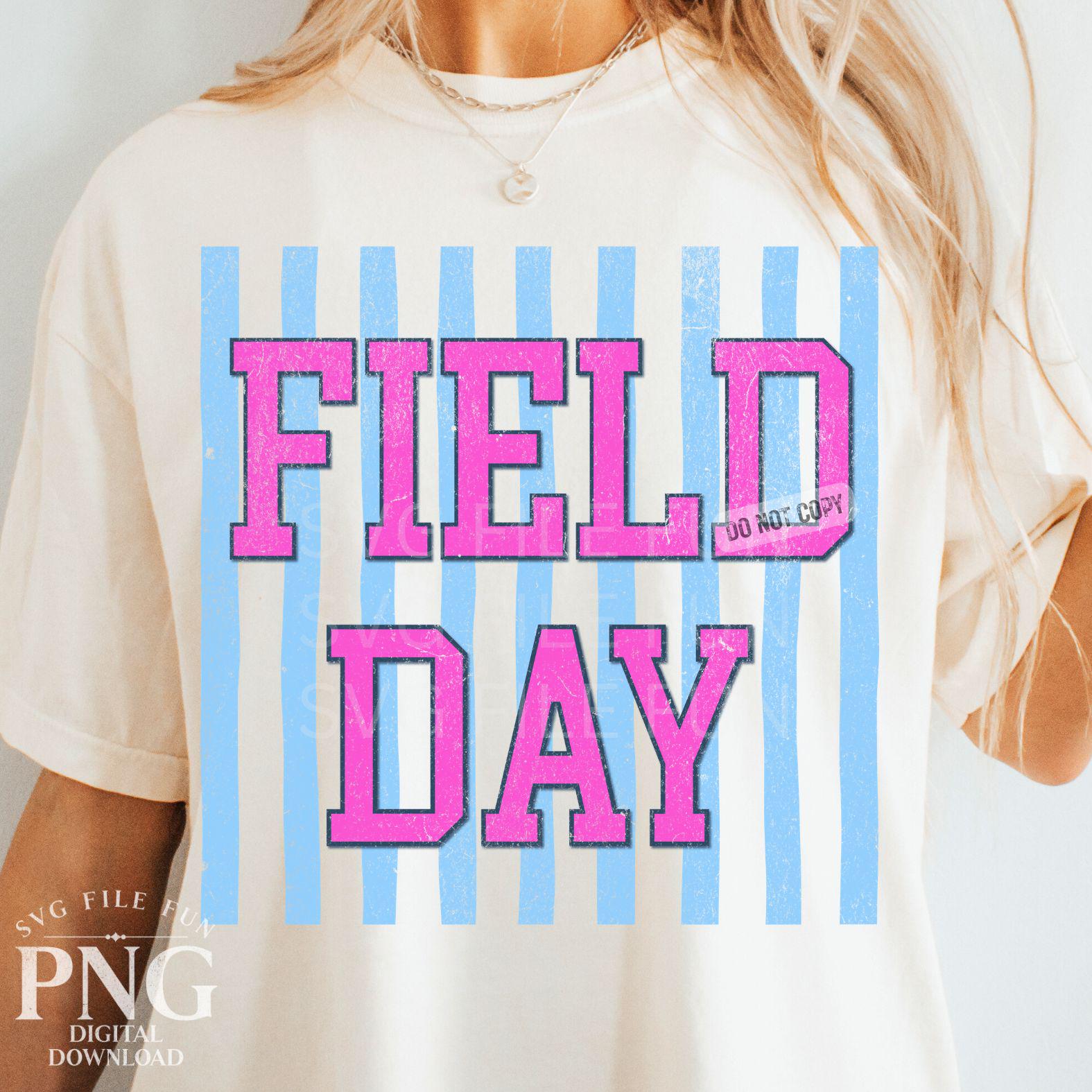 Field Day PNG Design Bundle Trendy Retro Striped Shirt Design Print ...