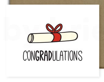 Graduation Card, Graduate Card, Card for Graduate, Congratulations Grad, Funny Graduation Card, Graduation Gift, College Graduation Card