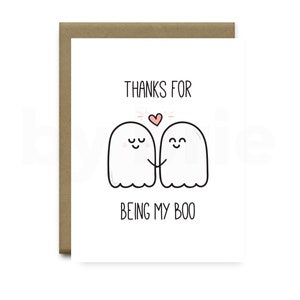 Thanks for Being My Boo, Halloween Card, Halloween Anniversary Card, Funny Anniversary Card Boyfriend, Anniversary Card Girlfriend image 1