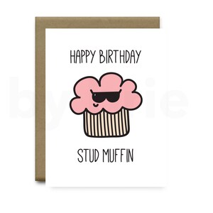Joyeux anniversaire Stud Muffin, drôle d’anniversaire carte copain, copine de carte d’anniversaire drôle, drôle anniversaire carte anniversaire carte copain lui