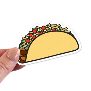 Taco Stickers, Taco Sticker, Taco Vinyl Sticker, Taco Vinyl Stickers, Taco Die Cut Sticker, Taco Laptop Sticker, Taco Laptop Stickers image 1