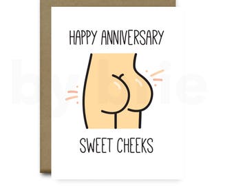 Sweet Cheeks, Funny Anniversary Card Boyfriend, Funny Anniversary Card Girlfriend, Funny Anniversary Card for Boyfriend, Anniversary Hus