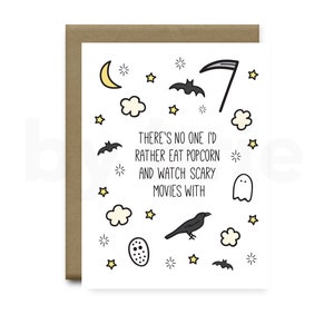 Popcorn Scary Movie Card, Halloween Card, Halloween Anniversary Card, Funny Anniversary Card Boyfriend, Anniversary Card Girlfriend