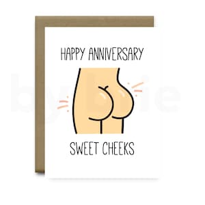 Sweet Cheeks, Funny Anniversary Card Boyfriend, Funny Anniversary Card Girlfriend, Funny Anniversary Card for Boyfriend, Anniversary Hus